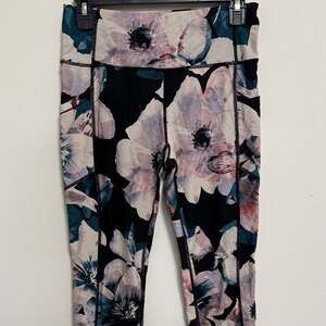 Calvin Klein Black and Blue Floral Leggings